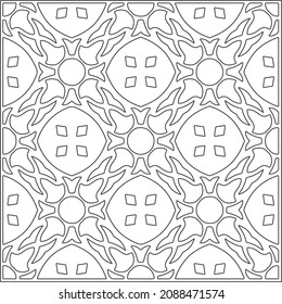 vector pattern in geometric ornamental style. Black and white pattern.