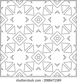 vector pattern in geometric ornamental style. Black and white pattern.