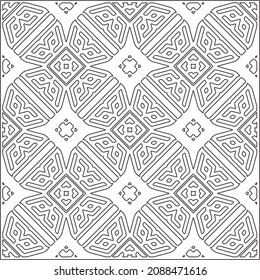 vector pattern in geometric ornamental style. Black and white pattern.