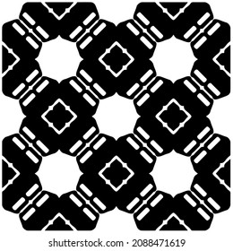 vector pattern in geometric ornamental style. Black and white pattern.