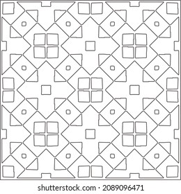 vector pattern in geometric ornamental style. Black and white pattern.