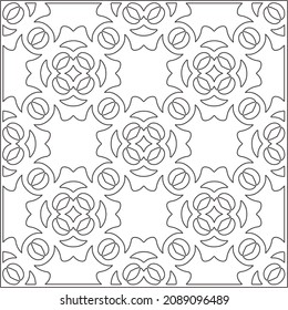 vector pattern in geometric ornamental style. Black and white pattern.