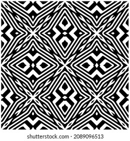 vector pattern in geometric ornamental style. Black and white pattern.