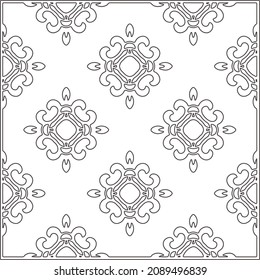 vector pattern in geometric ornamental style. Black and white pattern.