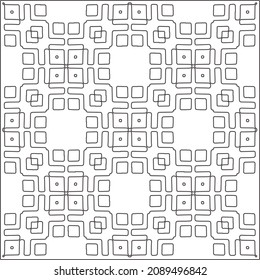 vector pattern in geometric ornamental style. Black and white pattern.