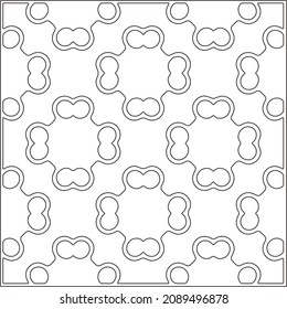 vector pattern in geometric ornamental style. Black and white pattern.