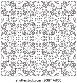 vector pattern in geometric ornamental style. Black and white pattern.