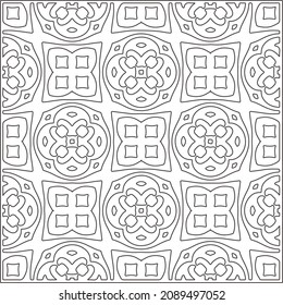 vector pattern in geometric ornamental style. Black and white pattern.