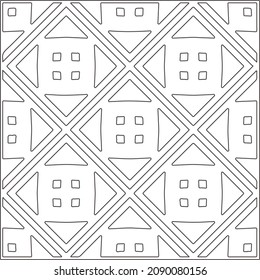 vector pattern in geometric ornamental style. Black and white pattern.