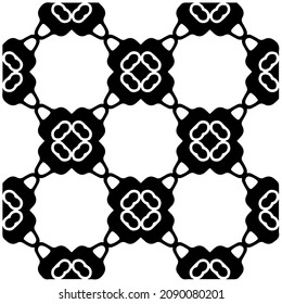vector pattern in geometric ornamental style. Black and white pattern.