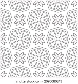 vector pattern in geometric ornamental style. Black and white pattern.