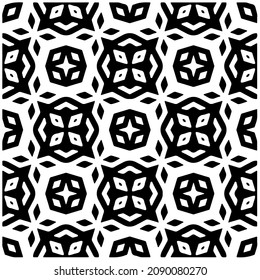 vector pattern in geometric ornamental style. Black and white pattern.