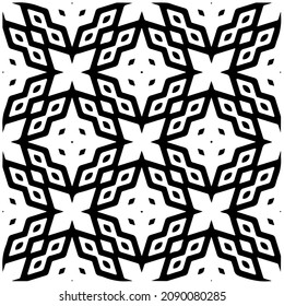 vector pattern in geometric ornamental style. Black and white pattern.