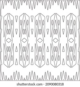 vector pattern in geometric ornamental style. Black and white pattern.