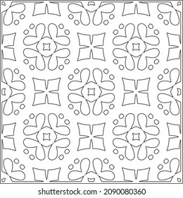 vector pattern in geometric ornamental style. Black and white pattern.
