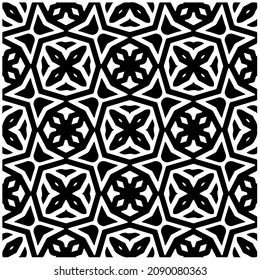vector pattern in geometric ornamental style. Black and white pattern.