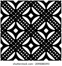 vector pattern in geometric ornamental style. Black and white pattern.
