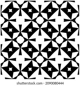 vector pattern in geometric ornamental style. Black and white pattern.