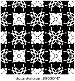 vector pattern in geometric ornamental style. Black and white pattern.
