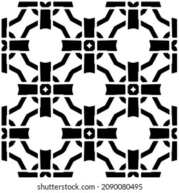 vector pattern in geometric ornamental style. Black and white pattern.