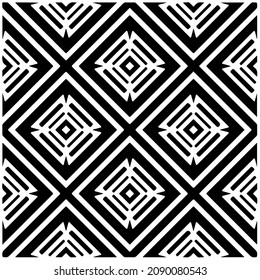 vector pattern in geometric ornamental style. Black and white pattern.