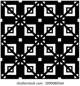 vector pattern in geometric ornamental style. Black and white pattern.