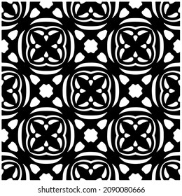 vector pattern in geometric ornamental style. Black and white pattern.