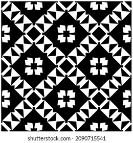 vector pattern in geometric ornamental style. Black and white pattern.