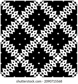 vector pattern in geometric ornamental style. Black and white pattern.