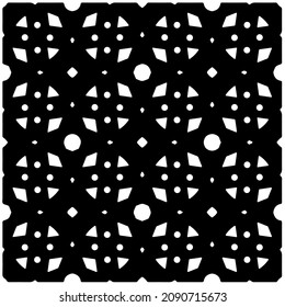 vector pattern in geometric ornamental style. Black and white pattern.
