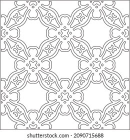 vector pattern in geometric ornamental style. Black and white pattern.