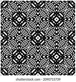 vector pattern in geometric ornamental style. Black and white pattern.