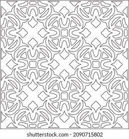 vector pattern in geometric ornamental style. Black and white pattern.