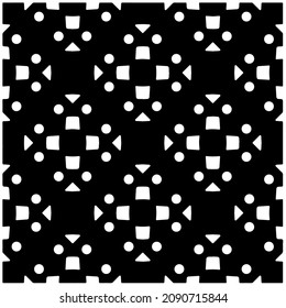 vector pattern in geometric ornamental style. Black and white pattern.