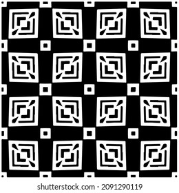 vector pattern in geometric ornamental style. Black and white pattern.