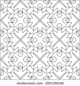 vector pattern in geometric ornamental style. Black and white pattern.