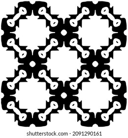 vector pattern in geometric ornamental style. Black and white pattern.