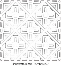 vector pattern in geometric ornamental style. Black and white pattern.