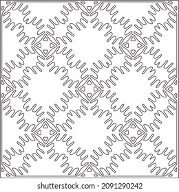 vector pattern in geometric ornamental style. Black and white pattern.