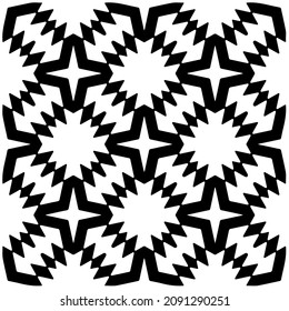 vector pattern in geometric ornamental style. Black and white pattern.