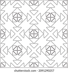 vector pattern in geometric ornamental style. Black and white pattern.