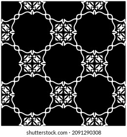 vector pattern in geometric ornamental style. Black and white pattern.