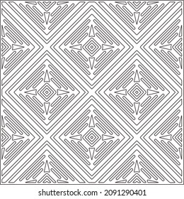 vector pattern in geometric ornamental style. Black and white pattern.