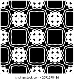 vector pattern in geometric ornamental style. Black and white pattern.