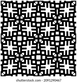 vector pattern in geometric ornamental style. Black and white pattern.