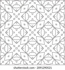 vector pattern in geometric ornamental style. Black and white pattern.