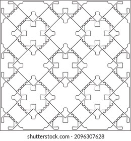 vector pattern in geometric ornamental style. Black and white pattern.
