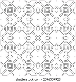 
vector pattern in geometric ornamental style. Black and white pattern.