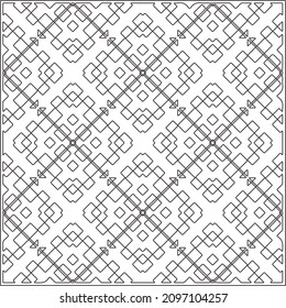 
vector pattern in geometric ornamental style. Black and white pattern.