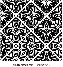 Vector pattern in geometric ornamental style. Black and white pattern.